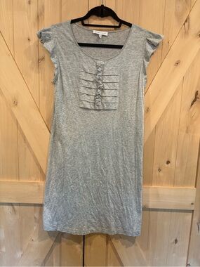 See by Chloé Light Gray Ruffled Front Tee Dress